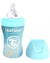 Μπιμπερό Twistshake - Μαρμάρινο μπλε, ανοξείδωτο, 260 ml -1