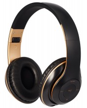 Ασύρματα ακουστικά με μικρόφωνο Xmart - 06R, μαύρο/χρυσό -1