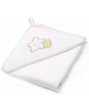 Βρεφική πετσέτα με κουκούλα Babyono - 85 х 85 cm, άσπρη -1