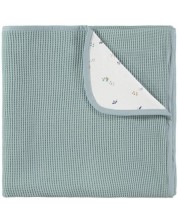 Βρεφική βαμβακερή ανάγλυφη κουβέρτα Baby Clic - Mint-Lavanda, 80 х 110 cm -1