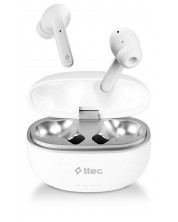 Ασύρματα ακουστικά ttec - AirBeat Pro, TWS, ANC, λευκά  -1