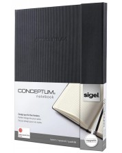 Σημειωματάριο  Sigel Conceptum - A4, μαύρο, με μαγνητικό κλείσιμο -1