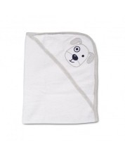Βρεφική πετσέτα με κουκούλα  Cangaroo - 90 х 70 cm, γκρί -1