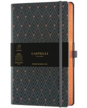Σημειωματάριο Castelli Copper & Gold - Diamonds Copper, 9 x 14 cm, με γραμμές