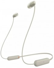 Ασύρματα ακουστικά με μικρόφωνο Sony - WI-C100, μπεζ -1