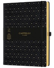 Σημειωματάριο Castelli Copper & Gold - Honeycomb Gold, 19 x 25 cm, με γραμμές -1