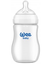 Γυάλινο μπιμπερό Wee Baby - Natural, 250 ml -1