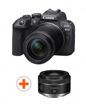 Φωτογραφική μηχανή Mirrorless Canon - EOS R10, RF-S 18-150, IS STM, Black + Φακός Canon - RF 50mm, F/1.8 STM