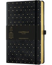 Σημειωματάριο Castelli Copper & Gold - Honeycomb Gold, 13 x 21 cm, με γραμμές