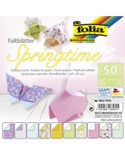 Μπλοκ με χρωματιστά χαρτιά origami Folia - Άνοιξη