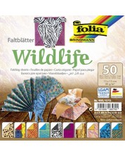 Μπλοκ με χρωματιστά χαρτιά origami Folia - Η άγρια ​​φύση