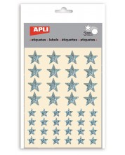 Σετ αυτοκόλλητων APLI - Αστέρια, αστερόσκονη, 3 φύλλα