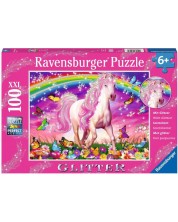 Λαμπερό παζλ Ravensburger  100 XXL κομμάτια - Ένα άλογο των ονείρων -1