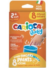 Χρώματα για δαχτυλογραφία Carioca Baby - 8 χρώματα, 50ml -1