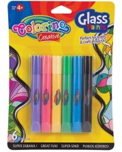 Μπογιές γυαλιού Colorino Creative - 6 χρώματα, 10,5 ml