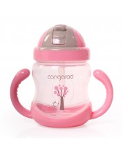 Κύπελλο με πλαστικό καλαμάκι Cangaroo - Pink, 280 ml -1