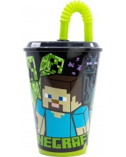 Κύπελλο με καλαμάκι Stor Minecraft - 430 ml -1