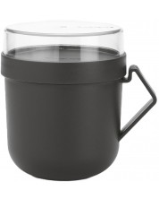 Κύπελλο με καπάκι Brabantia - Make & Take, 600 ml, σκούρο γκρι