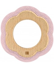 Μασητικό οδοντοφυΐας από ξύλο και σιλικόνη KikkaBoo - Flower Pink -1