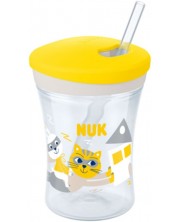 Κύπελλο με καλαμάκι NUK Evolution - Action Cup, 230 ml, κίτρινο -1