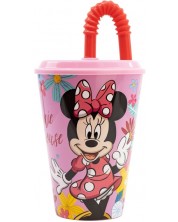 Κύπελλο με καλαμάκι Stor Minnie Mouse - Spring Look, 430 ml -1