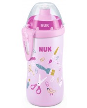 Κύπελλο με βαλβίδα NUK - Junior Cup, για κορίτσι, 18 μηνών +, 300 ml  -1