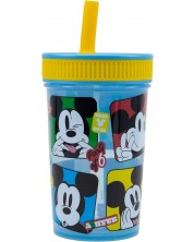 Κύπελλο με καλαμάκι Stor Mickey Mouse - Fun-Tastic, 465 ml