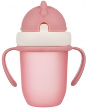 Canpol κύπελλο με Flip-top καλαμάκι  Matte Pastels,210 ml, ροζ -1