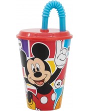 Κύπελλο με καλαμάκι Stor Mickey Mouse - Better Together, 430 ml