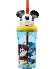 Κύπελλο με καλαμάκι και 3D φιγούρα Stor Mickey Mouse - Fun-Tastic, 360 ml -1