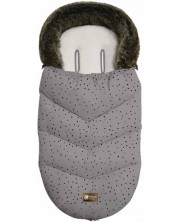 Σάκος  καροτσιού  KikkaBoo - Luxury Fur, Dots Grey -1