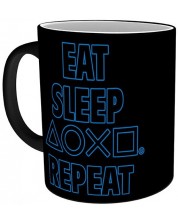 Κούπα με θερμικό εφέ  ABYstyle Games: PlayStation - Eat Sleep Repeat