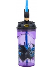 Κύπελλο με καλαμάκι και 3D φιγούρα Stor Batman - 360 ml -1