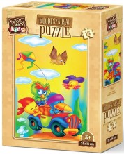 Ξύλινο παζλ Art Puzzle 16 κομμάτια - Η περιπέτεια των πουλιών -1