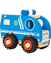 Ξύλινο παιχνίδι Small Foot - Αστυνομικό αυτοκίνητο, μπλε -1