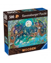 Ξύλινο παζλ Ravensburger 500 κομμάτια - Δάσος φαντασίας -1