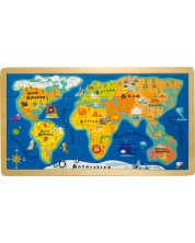 Ξύλινο παζλ  Small Foot -Χάρτης του κόσμου,24 τεμ