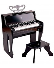 Ξύλινο ηλεκτρονικό πιάνο με σκαμπό Hape, μαύρο -1