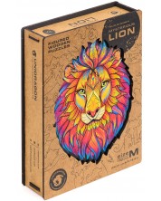 Ξύλινο παζλ Unidragon 192 κομματιών - Λιοντάρι (μέγεθος Μ)
