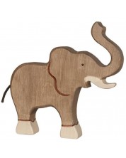 Ξύλινο ειδώλιο Holztiger- Ελέφαντας με υπερυψωμένη  προβοσκίδα  -1