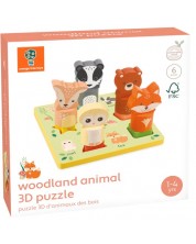 Ξύλινο 3D παζλ Orange Tree Toys - Δασικά ζώα