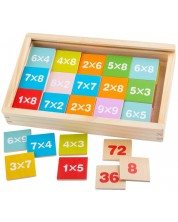 Ξύλινο παιχνίδι Bigjigs - Πολλαπλασιασμός και διαίρεση, σε κουτί -1