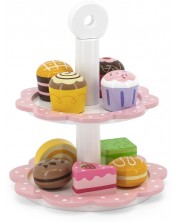 Ξύλινο σετ Viga - Cupcakes με ροζ βάση -1