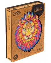 Ξύλινο παζλ Unidragon 327 κομματιών - Λιοντάρι (μέγεθος KS)