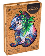 Ξύλινο παζλ Unidragon 700 κομμάτια - Χαριτωμένο Panda (μέγεθος RS) -1