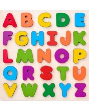 Ξύλινο παζλ Woody - Αγγλικό αλφάβητο, κεφαλαία γράμματα