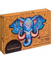 Ξύλινο παζλ Unidragon 700 κομμάτια - Ελέφαντας (μέγεθος RS) -1