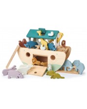 Σετ ξύλινων ειδωλίων Tender Leaf Toys - Κιβωτός του Νώε με ζώα