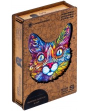 Ξύλινο παζλ Unidragon 100 τεμαχίων- Εντυπωσιακή γάτα (μέγεθος S)