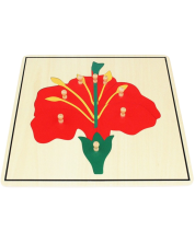 Ξύλινο μίνι παζλ Smart Baby - Λουλούδι Montessori, 8 κομμάτια  -1